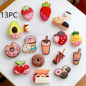 13pcs Cartoon Clog Charms, Cute Anime Shoe Decorations for Croc Sandals, Waterproof PVC Pins for Kids Birthday Party Gifts