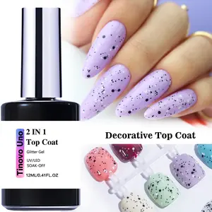 Tinovo Uno Aurora Blue Nail Art Top Coat 12ml, /LED Curing, Long-Lasting Shine, Matches Any Color for Premium Manicure, Unique Light Refraction Effects