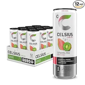 CELSIUS Sparkling Kiwi Guava, Functional Essential Energy Drink 12 Fl Oz (Pack of 12)