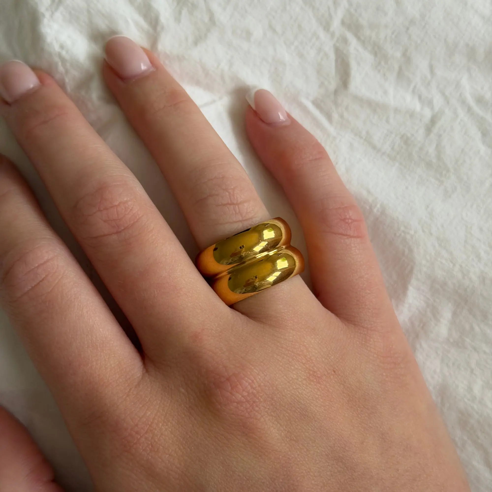 EVRY JEWELS Gold or Silver Plated Women's Hypoallergenic Stack It Up Ring