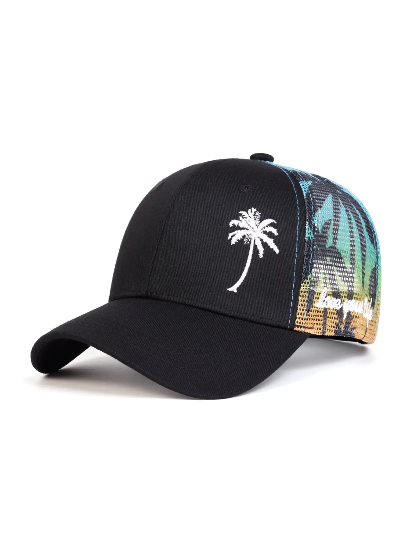 Unisex Coconut Tree Tropical Baseball Cap, Adjustable Sun Protection Hat, Adjustable Fit Hat, Casual Trendy Hat, Casual Woven Fabric, Perfect for Traveling & Beach Vacations