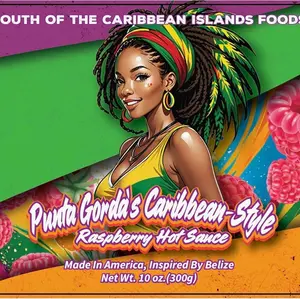 Punta Gorda's Caribbean-Style Raspberry Hot Sauce - Made in America Inspired by Belize 10 oz 300g