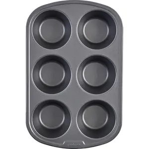 6-cup, Gray Everyday Nonstick Steel Jumbo Texas Muffin Pan