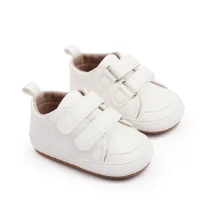 Infant Baby Boys Girls Moccasins Sneakers Solid Color/Contrast Color PU Leather Anti-Slip Sole Prewalker First Walker Shoes outdoor walking unisex