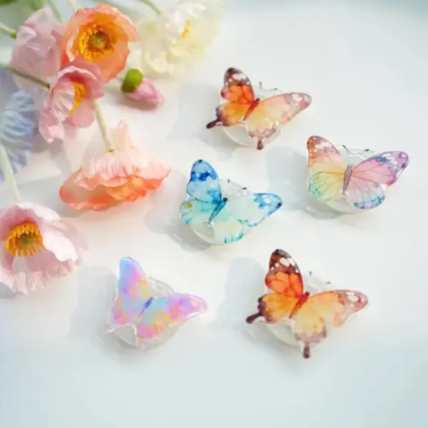 Resin Butterfly Phone Grip Stand, Magnetic Adhesive Phone Holder, Cute Kinder Accessories, Gift For Her pop socket sticky mount
