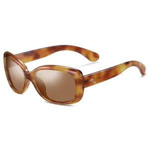 HAOLOTA Vintage Polarized Sunglasses for Women Trendy UV400 Havana Wrap-Around Shades for Driving
