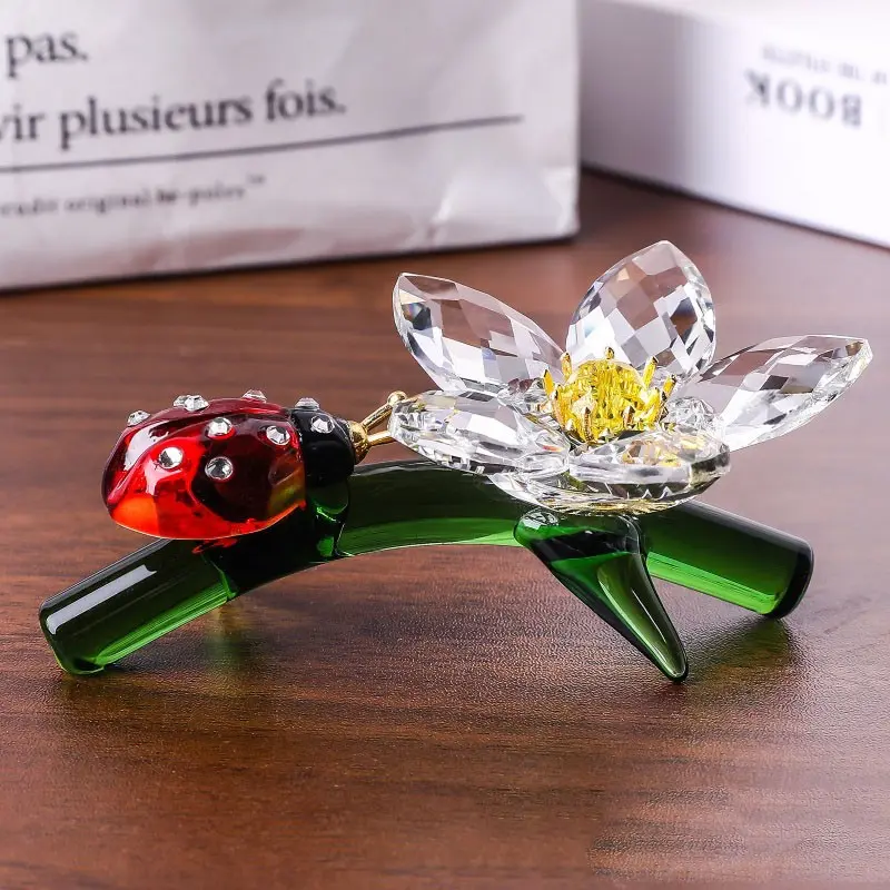 One-Of-A-Kind Crystal Ladybug Sunflower Ornament 🎁 Unique Gift That Stands Out! Sparkling premium crystal craft, adorable trendy design, perfect for bedroom & living room decor. Unlike ordinary gifts, this delicate, eye-catching piece shows your exclusiv