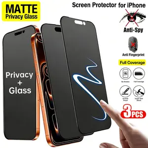 3 Matte Privacy Tempered Glass Screen Protectors, Compatible with iPhone 17-11, Full Coverage, 9h+ Hardness, Anti-Spy Protection