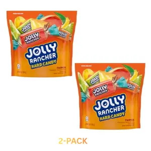 Jolly Rancher Tropical Blast - Pack of 2 - Bulk Fruity Hard Candy - Individually Wrapped - Perfect for Sharing & On-the-Go Snacking - Sweet Bonbon Treats - Party Ready