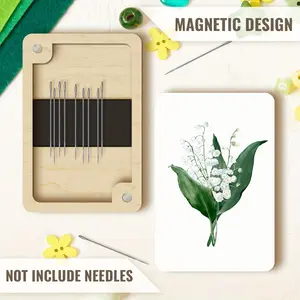 1pc Sewing Supplies Storage Box, Sewing Machine Pattern Needle Holder, Magnetic Needle Case, Sewing Needle Case, Sewing Essential, Magnetic Design Perfect Closure, Decorative Wooden Box, Home Essentials, Perfect Gift for Craft Enthusiasts