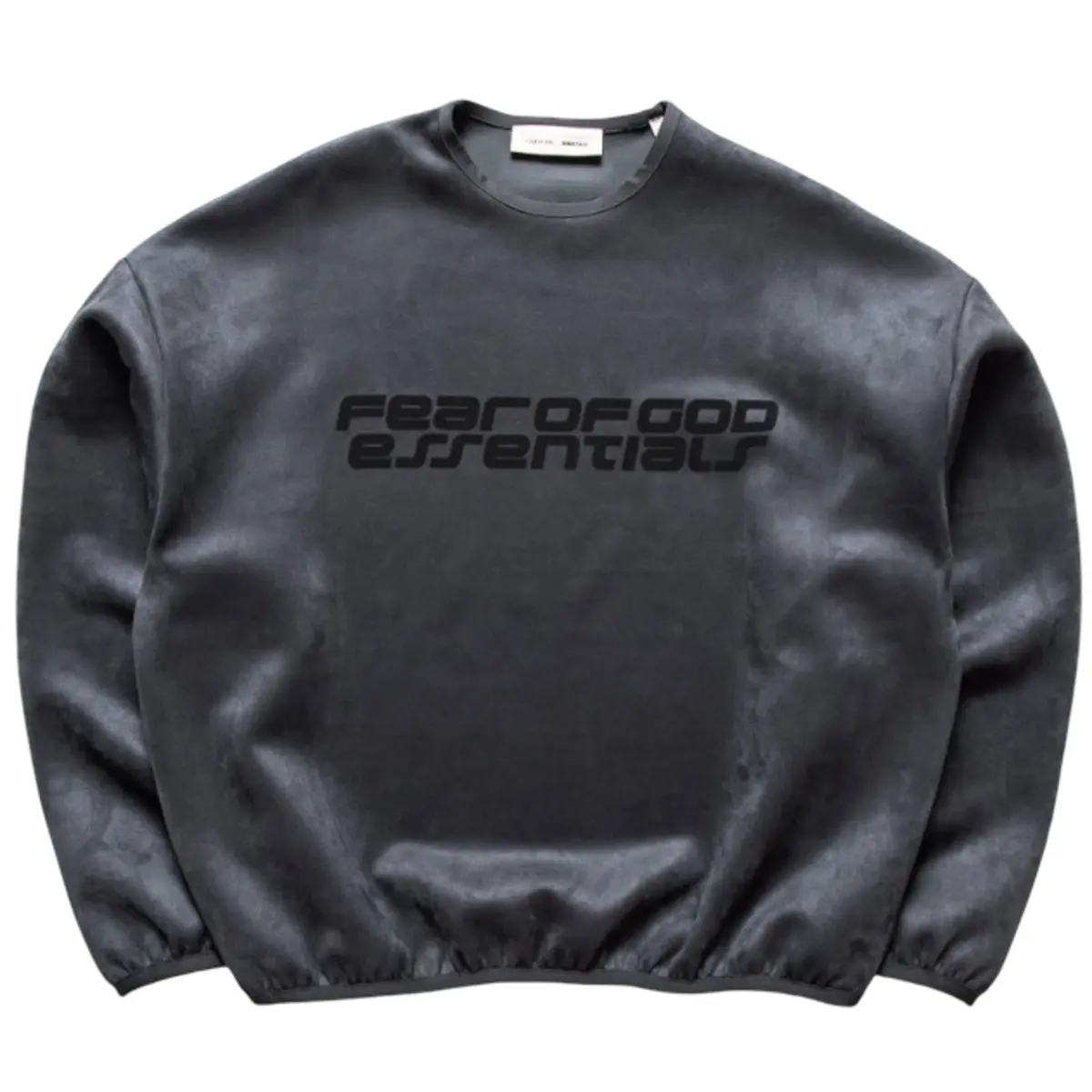 Fear of God Essentials Suede Fleece Modern Crewneck Sweatshirt Iron Grey Men's Fashion Tops New