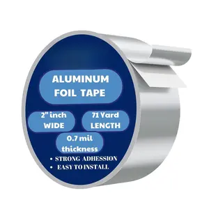 Tape - High Temp &  Foil Tape for Ductwork & Insulation,  Adhesive, Heavy Duty  Tape, 2" x 71 Yards, Ideal for Sealing & Repairs (0.7 mil)