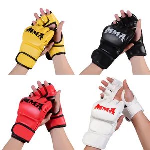 Sports Fitness Boxing Gloves Adult Fighting Sanda Fingerless Thickened Half Finger Gloves Punching Bag Fighting Gloves Sanda Fighting UFC Gloves Muay Thai Fighting Training Hand Guards