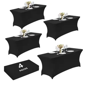 Craft And Party 4 Pack Spandex Tablecloth, Fitted Tablecloth, Stretch tablecloth for arty, Wedding, Cocktail, Banquet, Festival, Tradeshow