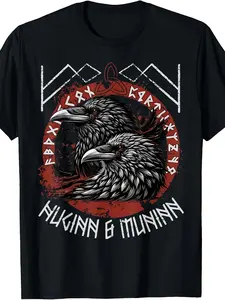 Odin Ravens Huginn  Muninn Vegvisir Norse Vikings