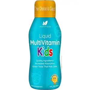 Sugar Free Liquid Multivitamin for Kids - High Absorption Kids Liquid Multivitamin with Vitamins A C D E & B Complex Plus Quercetin Immune Support Complex - 3rd Party Tested - Orange Flavor (1 Month)