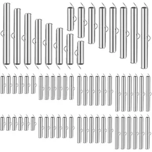 160pcs Silver Slide On End Bar Buckle Clasps Slider Ends Caps Accessories for Multi-Strand Necklace Bracelet Jewelry Making Findings, 8 Sizes
