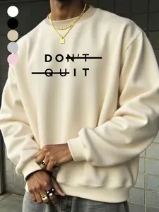 Unisex Motivational Print Sweatshirt, Loose Comfortable Round Neck Pullover, Multiple Colors Available, Casual Streetwear Fitness Inspiration