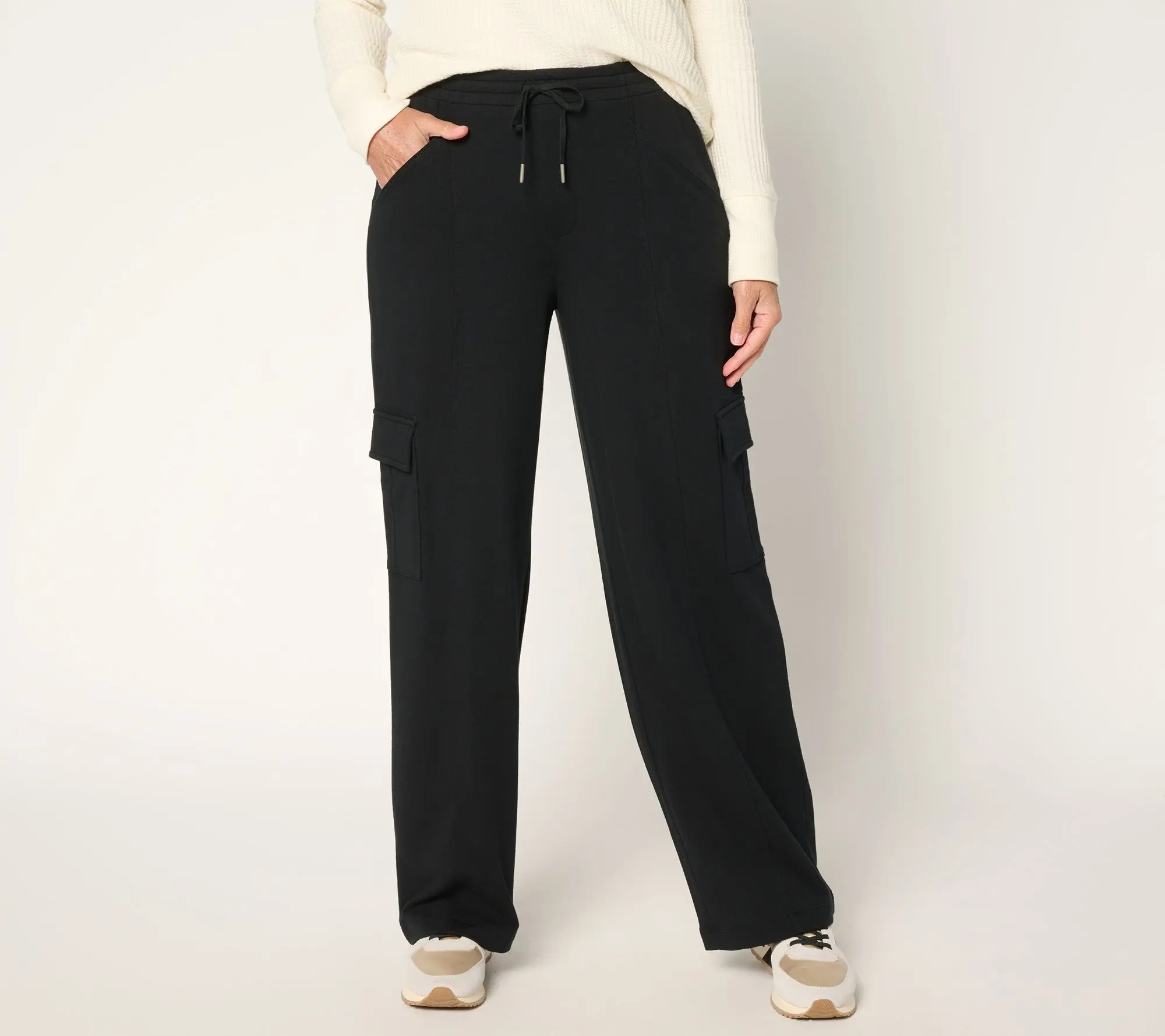 AnyBody Regular Cozy Knit French Terry Cargo Pants