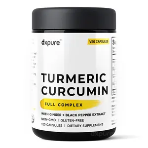 dxpure Turmeric Curcumin Ginger Complex with Black Pepper 120 Capsules Organic Non-GMO Gluten-Free Vegan Friendly