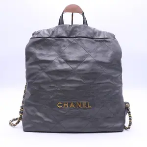 Pre-owned CHANEL calfskin Backpacks 22 Chain Backpack Quilted Large Twins LDJ3634