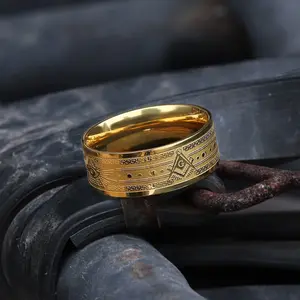 GTHIC AG Masonic Eye of Providence Stainless Steel Band Ring For Men Women Birthday Gifts Fashion Jewelry For Daily Wear