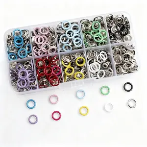 Colorful Metal Quick Button Set Sturdy Snap All-in-One Fastener for DIY Sewing Coatmaking Business Embroidering Design Broidery Letters Numbers