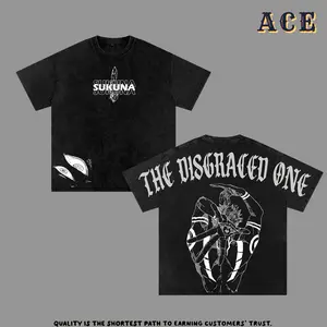 Sukuna “The Disgraced One” Vintage Washed Oversized Gym T-Shirt – Jujutsu Kaisen Anime Graphic Tee, Ryomen Sukuna Curse King Manga Shirt, Streetwear Casual Apparel, Unisex Top, Gift for JJK Fans