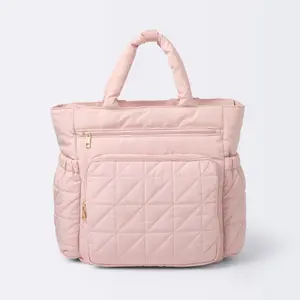 Quilted Diaper Backpack Tote - Pink - Cloud Island