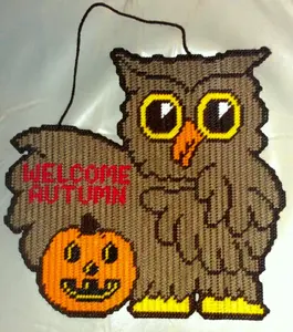 Welcome Autumn Owl Door Or Wall Hanger