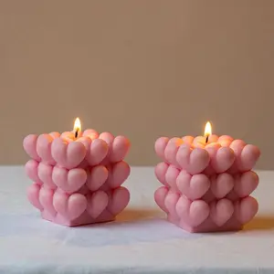 Heart Bubble Candle | Soy Wax Bubble Candle | Candle | Heart Shaped Candle | Valentine Gift Idea for Her