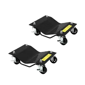 Garvee Autorad Dolly 2-piece Set, Heavy Duty Truck with Brakes, 1814.4 kg/1814.4 kg Wheel Dolly Cars Tire Pole Set, Movable Trucks, Cars, Trailers, Boats, Motorcycles
