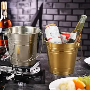 Portable Ice Bucket, 1 Count Beverage Chilling Ice Container, Multiuse Beer Bucket, Drink Cooling Bucket for BBQ Family Gatherings, Home Bar Accessories