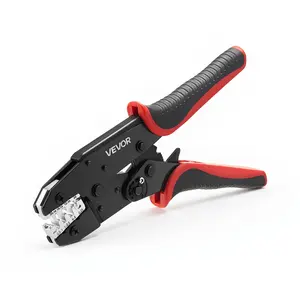 【Summervibes】VEVOR Crimping Tool, 24-10 AWG Ratcheting Wire Crimper Tool, Labor-Saving Electrical Terminal Crimp Pliers with Clear Metric & AWG Markings, Quick Release, Adjustable Pressure for Multiple Terminals