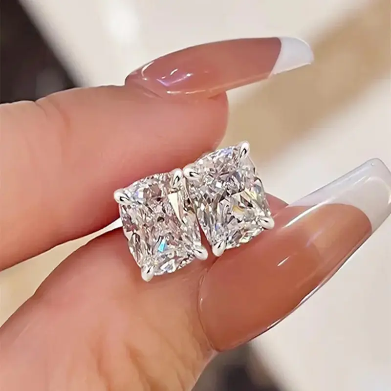 Rhinestone Decorated Stud Earrings, Hypoallergenic CZ Earrings, Copper Jewelry for Party, Daily Clothing Decor, Trendy All-match & Exquisite Hypoallergenic Cubic Zirconia Jewelry for Birthday Gift, Rhinestone Decorated Bling, Fashionable Earrings