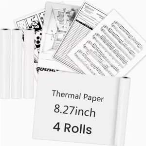 4 Rolls A4 Thermal Paper, Quick-Dry Inkless Thermal Printing Paper, Suitable for Portable Thermal Printers, High-Quality Office Supplies