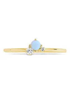 Sterling Silver Blue Opal Trio Ring