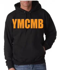 Ymcmb Hoodie: Black With Gold Print