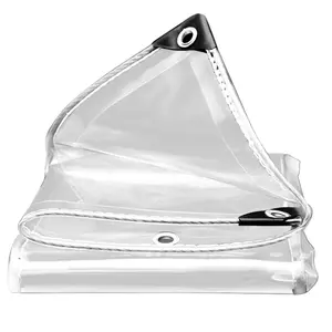 Transparent Tarpaulin, Clear Waterproof Tarp for Greenhouse, Roofing Panels with Metal Grommets, Clear Greenhouse Heavy Duty Tarp for Balcony Garden, Patio (8.5x10 ft)