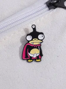 Nibbler Cartoon Unique Character Badge, Retro Sci-Fi Humor Design, 80s-90s Anime Collectible Pin, Unique Gift for Fans & Vintage Enthusiasts