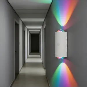 Rechargeable Motion Sensor Night Light, Magnetic RGB Color Changing LED Ambient Lighting, Mini Battery Powered Indoor Wall Lamp for Hallway, Stairs, Bathroom & Kids Room (USB-C)