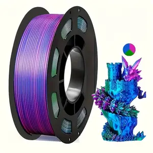 Silk Three-Color Pla+ 3D Printer Filament 1.75mm, No Knots Shiny Fine Thread, Net Weight 250g Spool (0.45lb), 3-In-1 Silk Pla Pro Plus