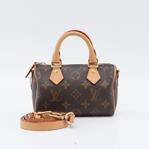 Pre-owned Louis Vuitton leather Crossbody Bags LV Monogram Speedy Nano 16CM BGP223093