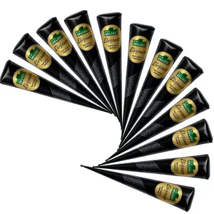 Natural Henna Paste Cones for Hair – 100% Pure & Ready to Use | No Ammonia or Chemicals | Pack of 12 – Chestnut-Brown, 30g Each Cone