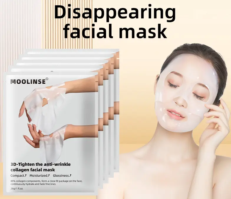 Anti-Wrinkle Collagen Facial Mask Pack 5EA - Water Locking and Deep Moisturizing, Collagen Gel Mask for Glass Skin, Skin Care