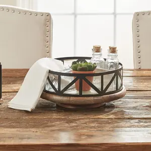 Wood & Iron Lazy Susan