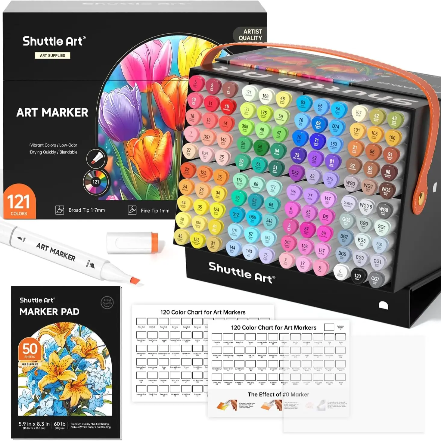 121 Regular Colors+Marker Pad