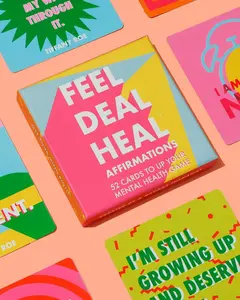 Feel Deal Heal Affirmation Cards – 52 Positive Self-Talk Tools for Mental Health & Confidence