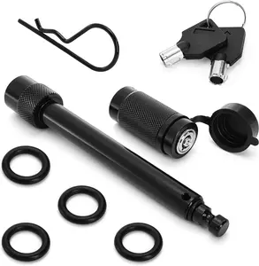 5/8" Trailer Hitch Lock with Extra Long 4-1/2" Span, Locking Hitch Pin for 3 Inch Receiver with Anti-Rattle O-Rings for Trailer, Truck, Car