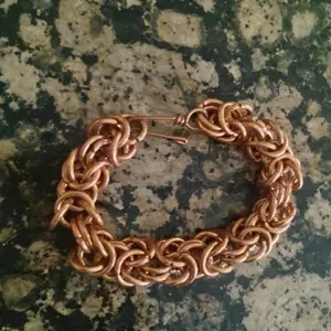Copper Byzantine Chainmail Bracelet - Handcrafted Medieval Style for Men & Women